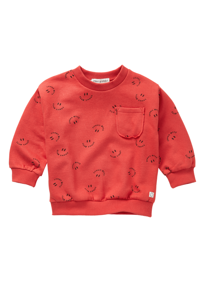 Sproet & Sprout - Sweatshirt club chaos print - Vivid red