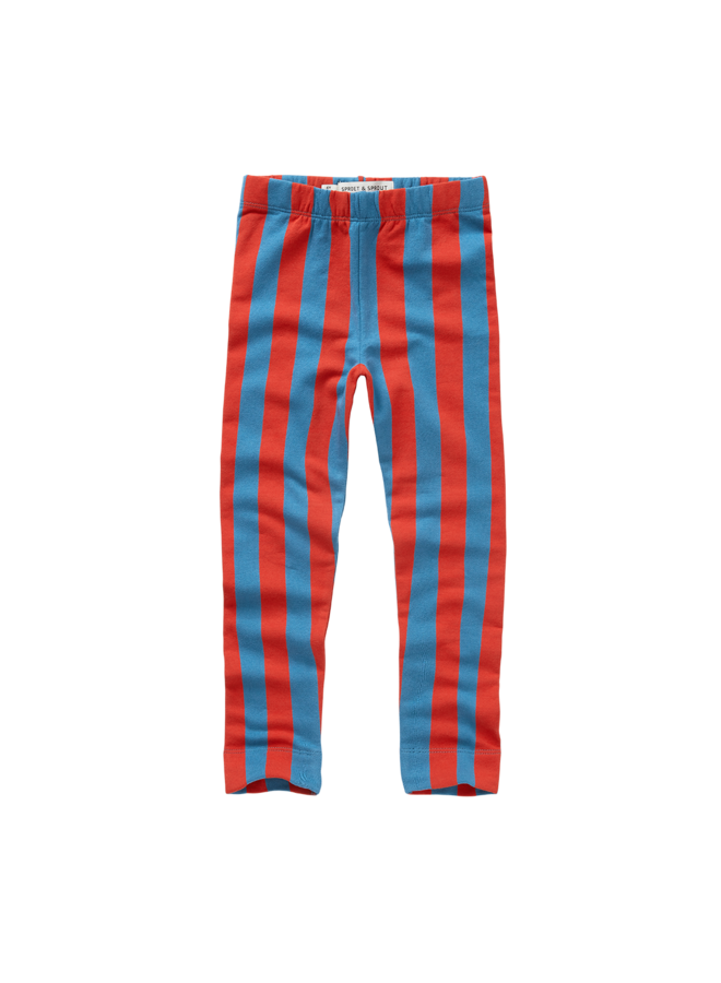 Winter legging blue red stripe - Vivid red