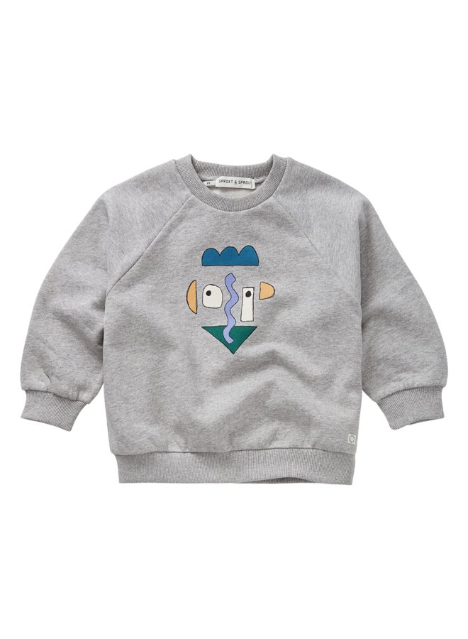 Sproet & Sprout - Sweatshirt raglan self potrait - Grey melee