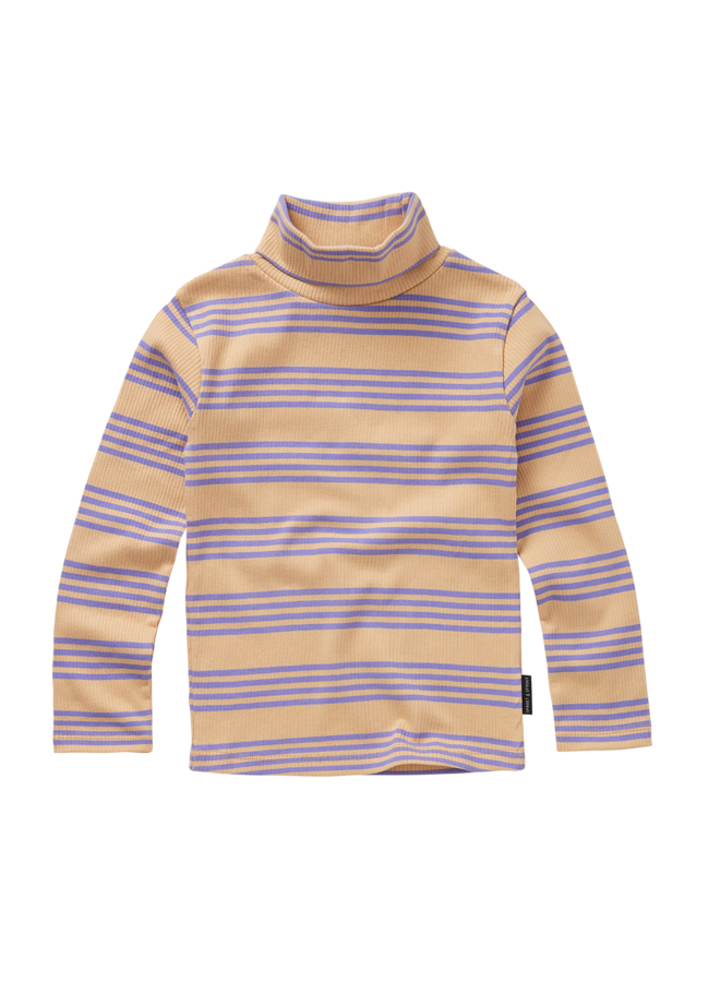 Rib turtle neck stripes - Sand