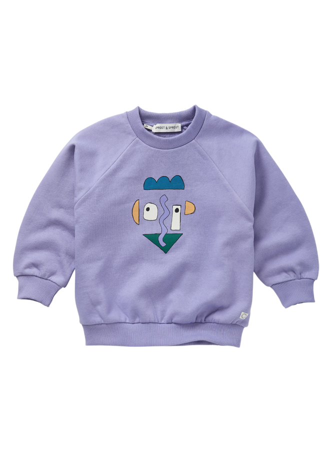 Sweatshirt raglan self potrait purple - Crayon cloud
