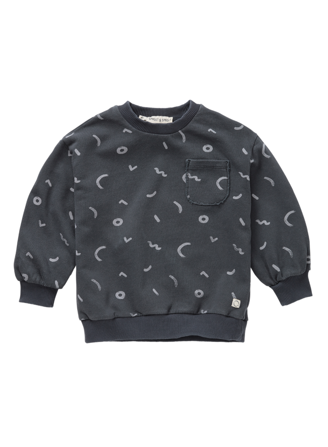 Sproet & Sprout - Sweatshirt painters brush print - Washed black