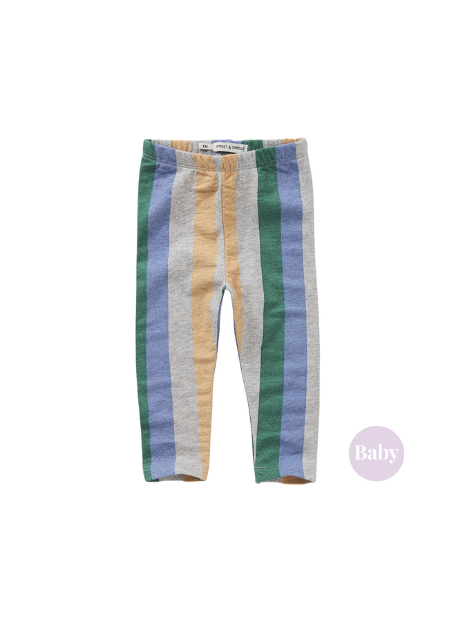 Sproet & Sprout - Winter legging multi colour stripe - Grey melee