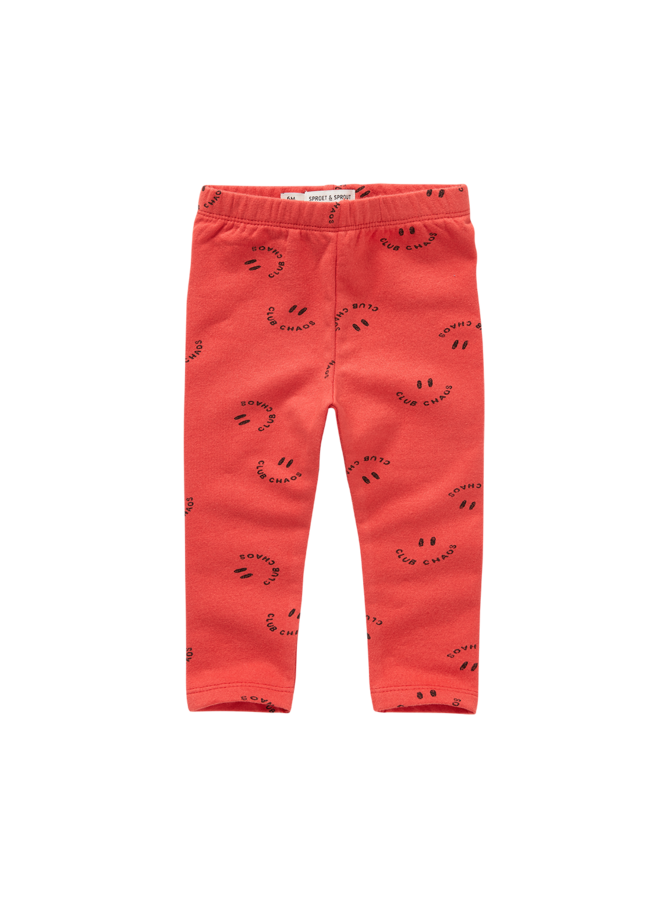 Sproet & Sprout - Winter legging club chaos print - Vivid red