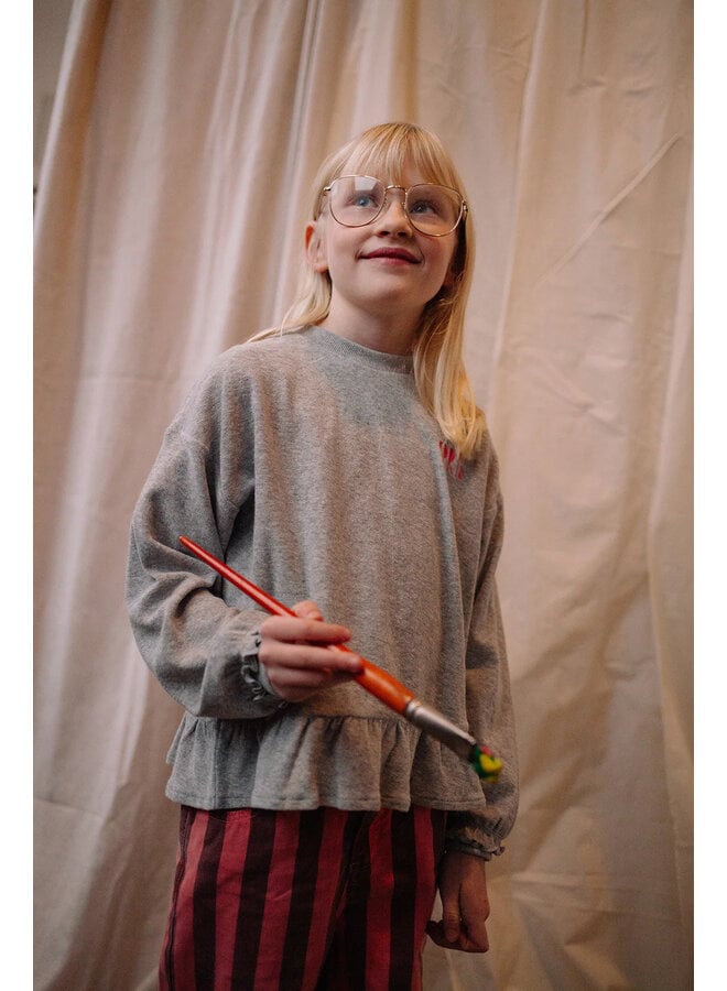 Sproet & Sprout - Girls sweatshirt ruffle grey melee - Grey melee