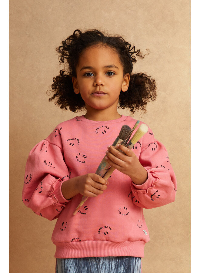 Sproet & Sprout - Sweatshirt club chaos print pink - Bloom
