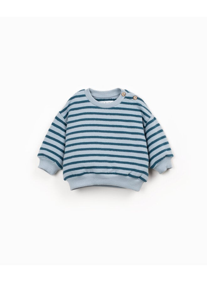 Mini - Striped jersey sweater - Cyanotype