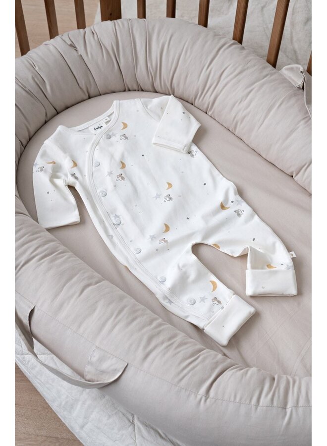 Feetje babykleding - Pak omslagvoet AOP - Over the moon for you - Offwhite