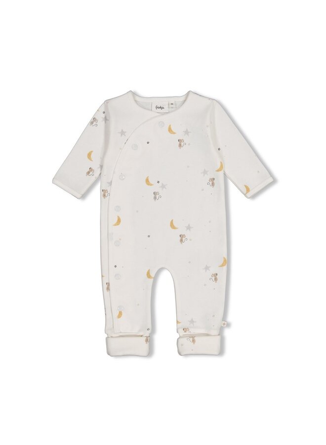 Feetje babykleding - Pak omslagvoet AOP - Over the moon for you - Offwhite