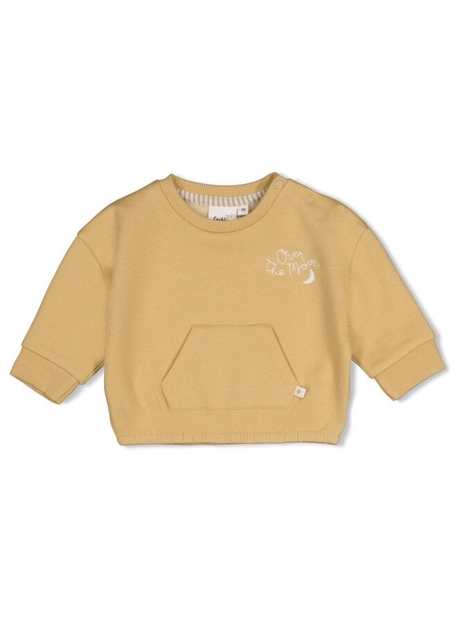 Feetje babykleding - Sweater boxy oversized - Over the moon for you - Okergeel