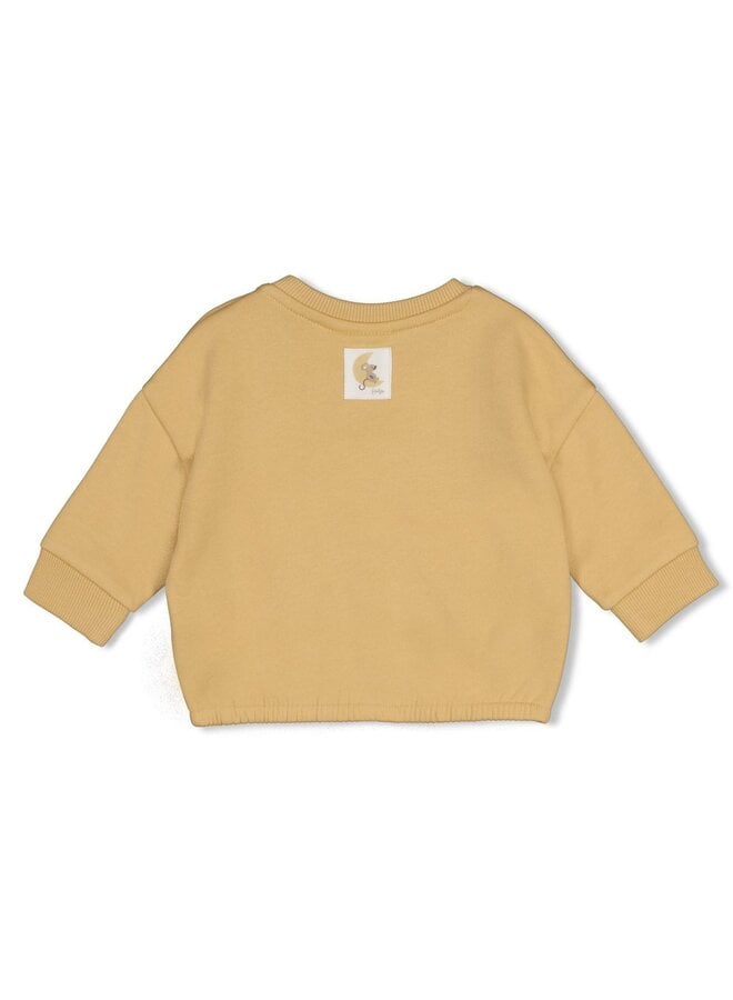 Feetje babykleding - Sweater boxy oversized - Over the moon for you - Okergeel