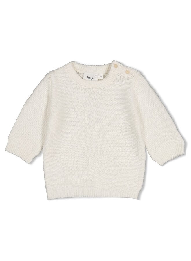 Feetje babykleding - Sweater gebreid - Over the moon for you - Offwhite