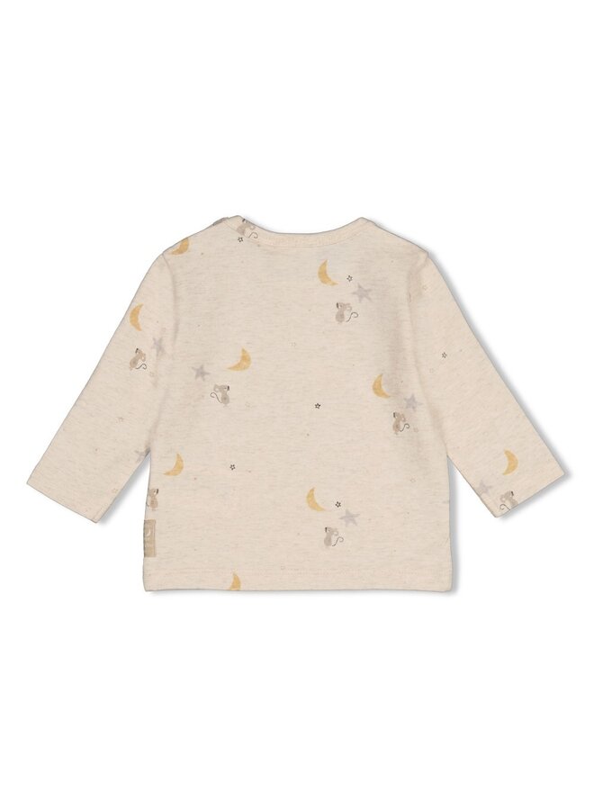 Feetje babykleding - Longsleeve AOP - Over the moon for you - Offwhite melange