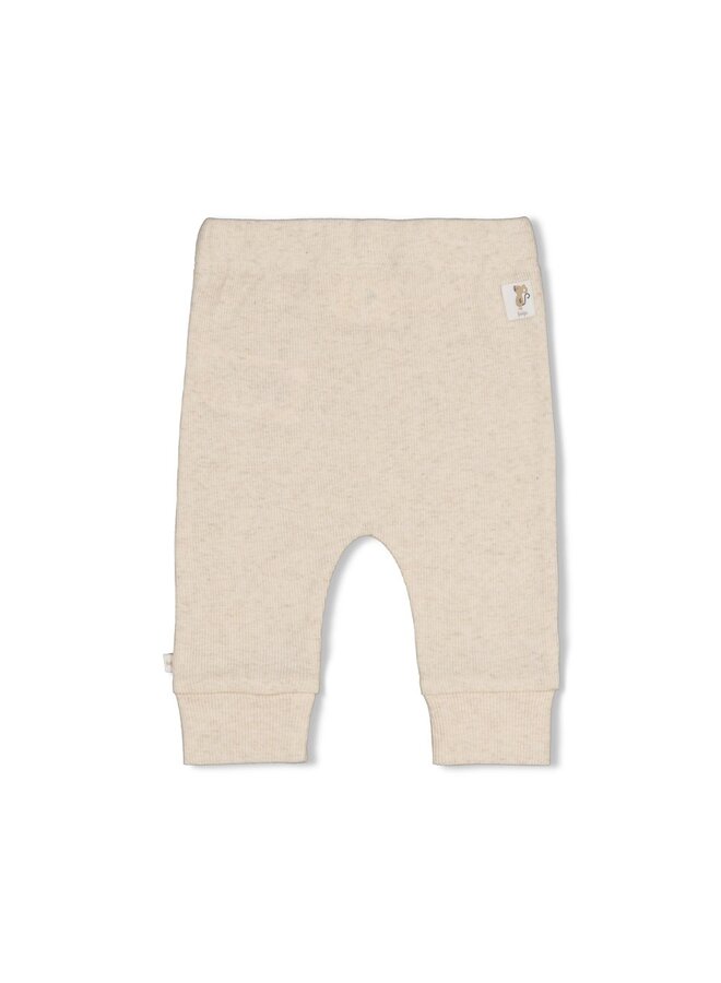 Feetje babykleding - Broek rib - Over the moon for you - Offwhite melange