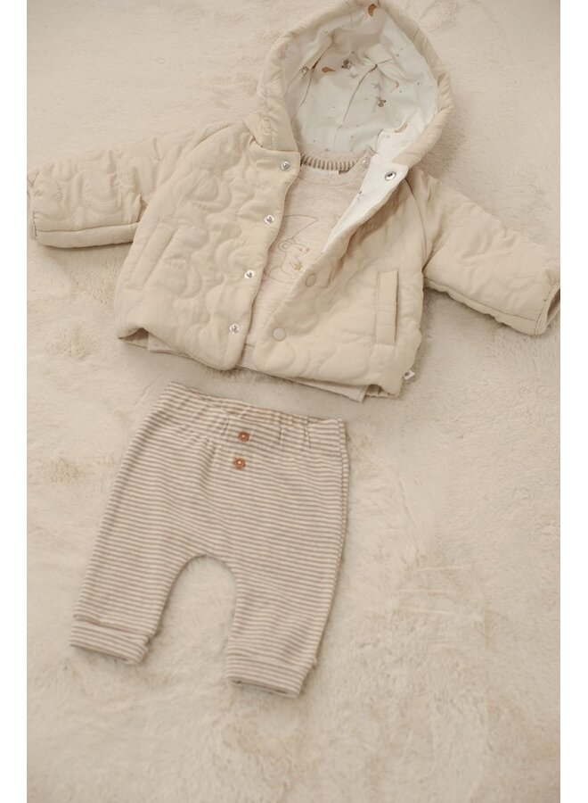 Feetje babykleding - Broek rib met streep - Over the moon for you - Taupe