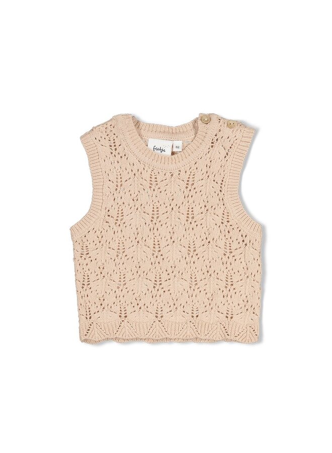 Feetje babykleding - Spencer gebreid - Lucky bloombird - Offwhite