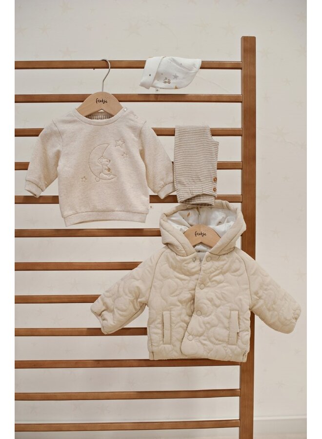 Feetje babykleding - Mutsje AOP - Over the moon for you - Offwhite