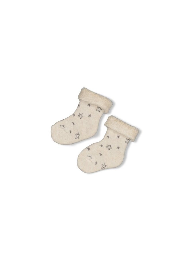 Feetje babykleding - Sokken - Over the moon for you - Offwhite melange