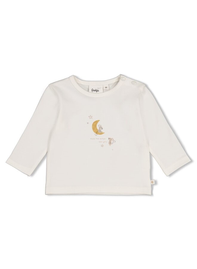 Feetje babykleding - Longsleeve - Over the moon for you - Offwhite