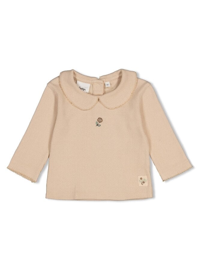 Longsleeve pointelle rib - Lucky bloombird - Offwhite