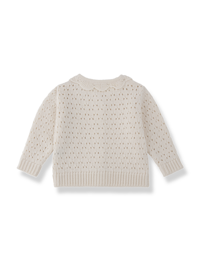 1+ in the family - Nimes-nb girly cardigan - Ecru