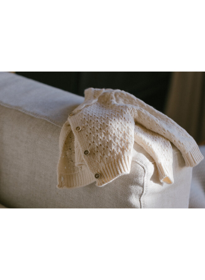 1+ in the family - Nimes-nb girly cardigan - Ecru