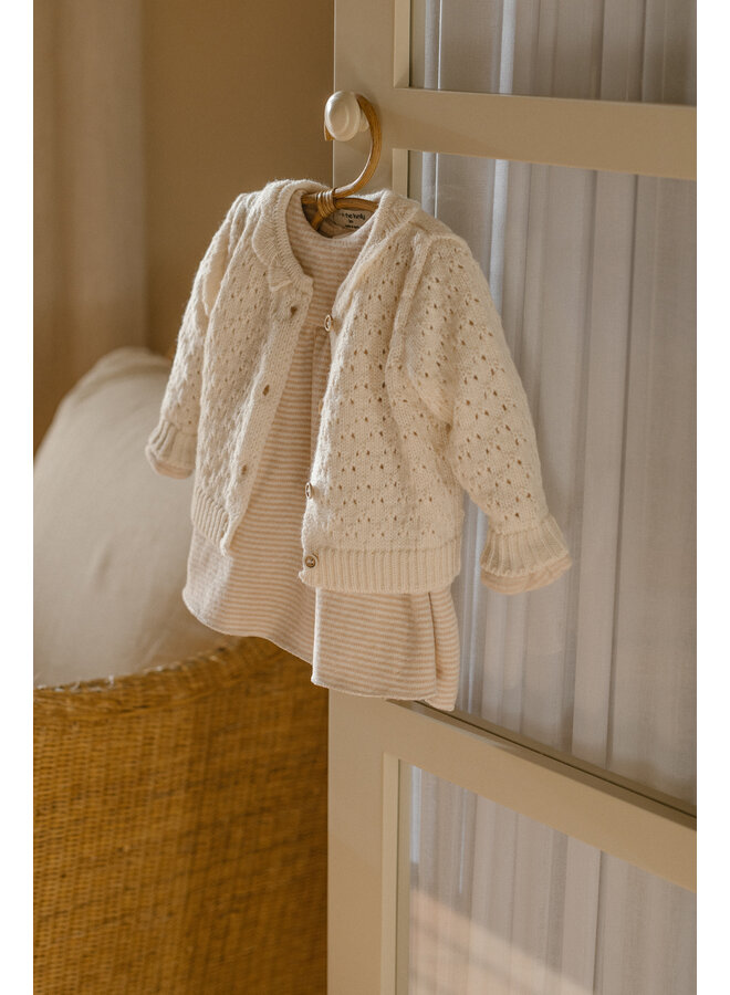 1+ in the family - Nimes-nb girly cardigan - Ecru