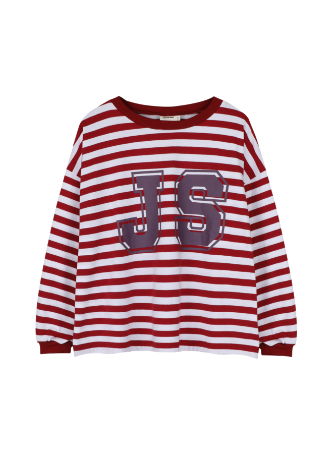 JS longsleeve - Burgundy/Cream stripe