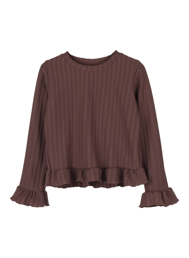 Bibi top - Ribbed chocolate