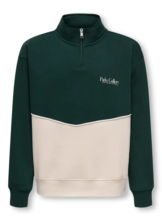 ONLY & SONS Junior - Ceres half zip parks high neck - Moonbeam/Pine grove
