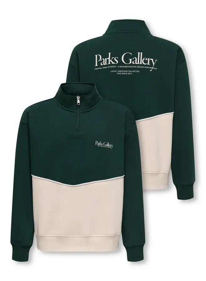 ONLY & SONS Junior - Ceres half zip parks high neck - Moonbeam/Pine grove