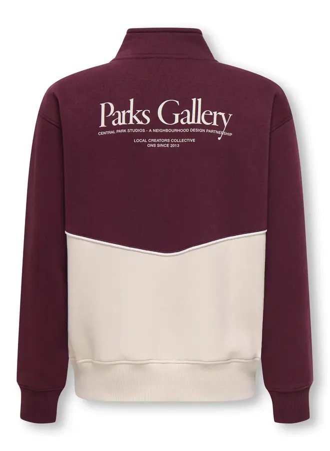 ONLY & SONS Junior - Ceres half zip parks high neck - Moonbeam/Port royale