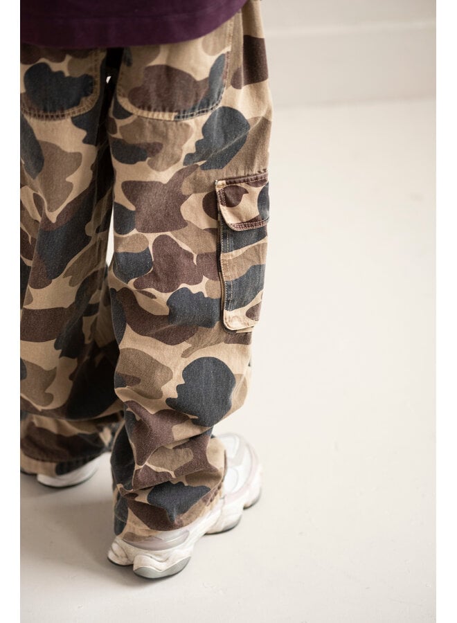 Jenest - Unisex cargo pants - Caramel brown camouflage