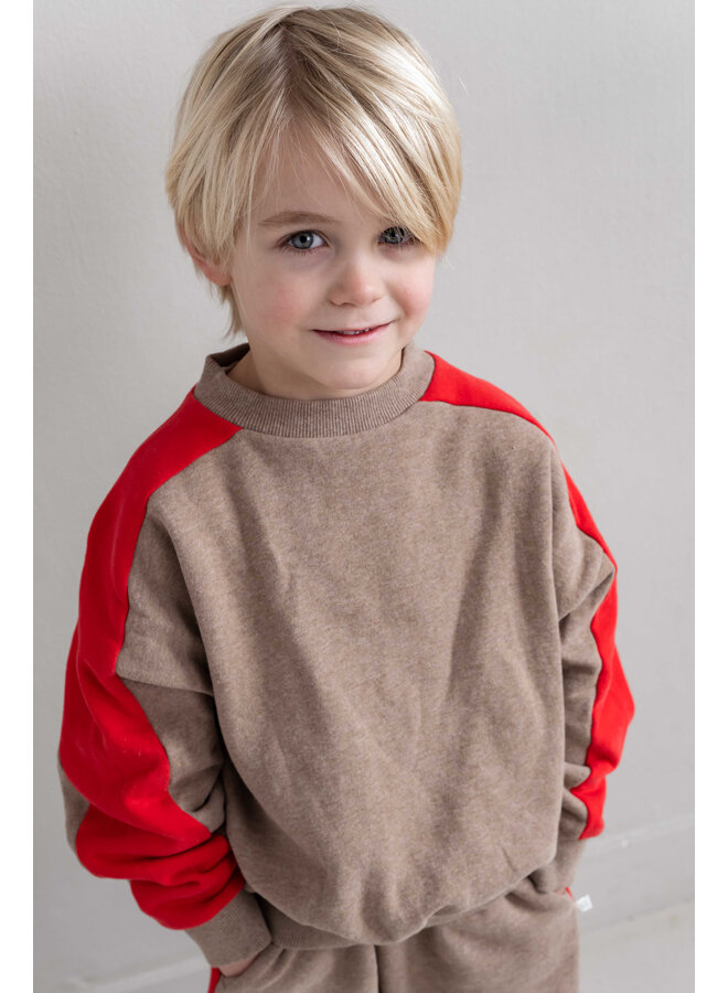 Jenest - Sammy sweater - Beige melange red