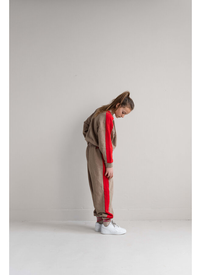 Jenest - Sammy sweater - Beige melange red