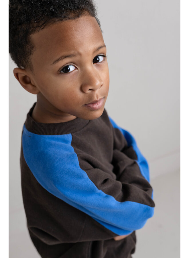 Jenest - Sammy sweater - Dark brown melange blue