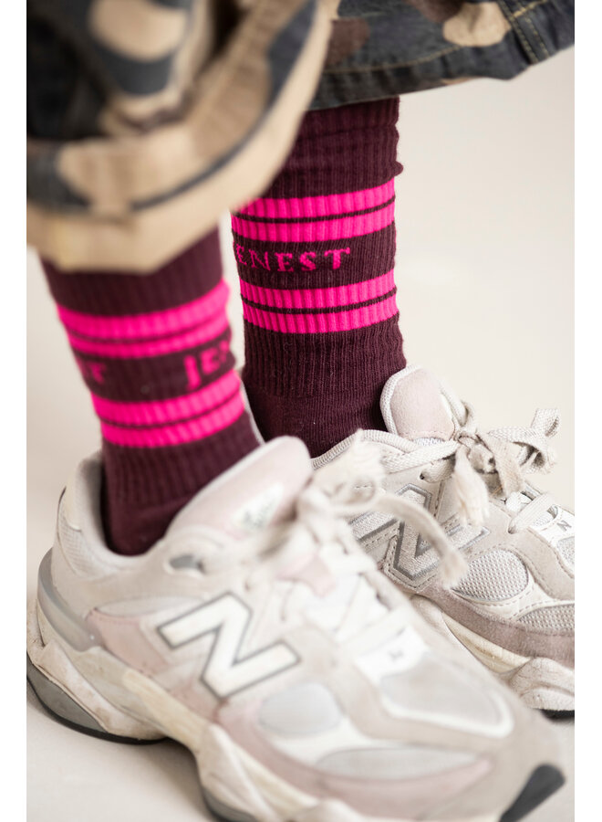Jenest - Jenest sport socks - Cherry bordeaux