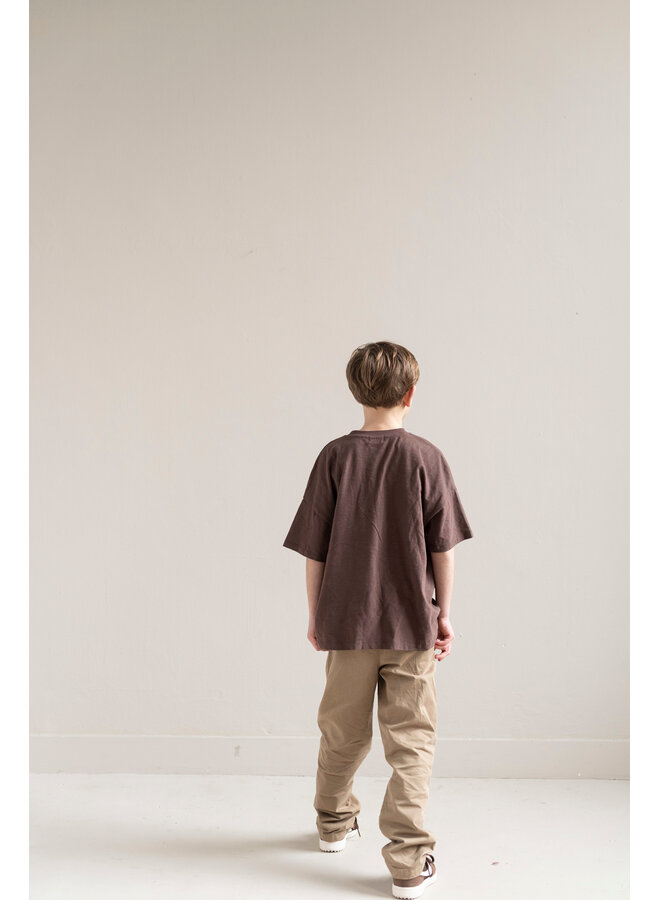 Jenest - Benno oversized t-shirt - Fondant brown
