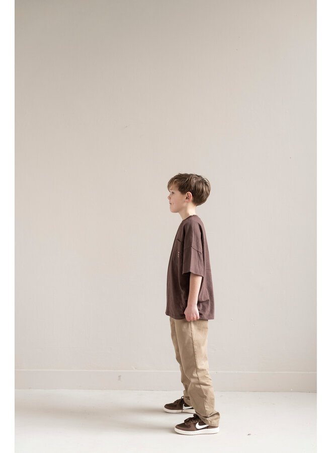Jenest - Benno oversized t-shirt - Fondant brown