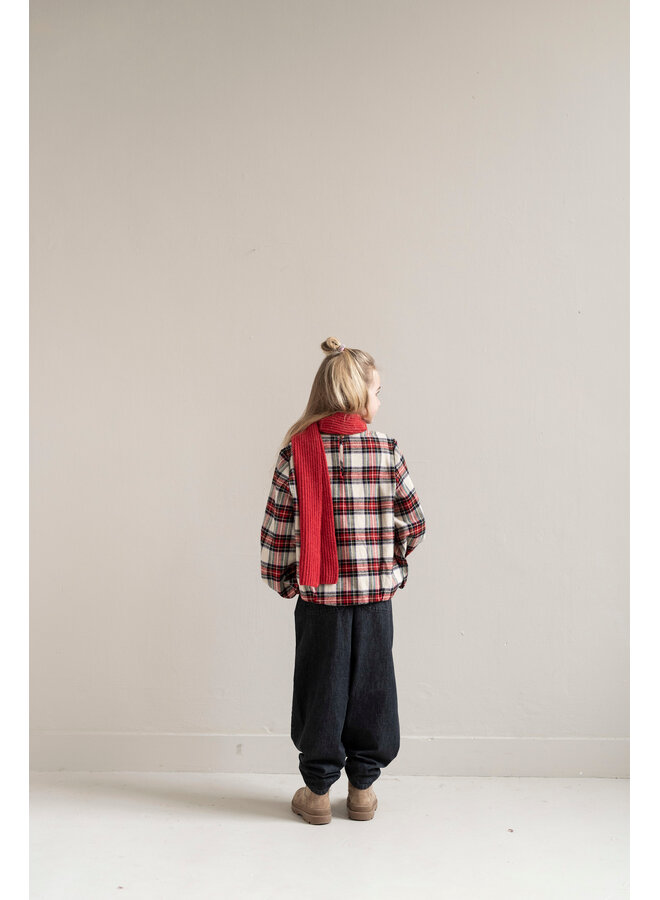 Jenest - Sofie blouse - Ivory off black red check