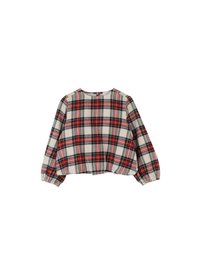 Sofie blouse - Ivory off black red check