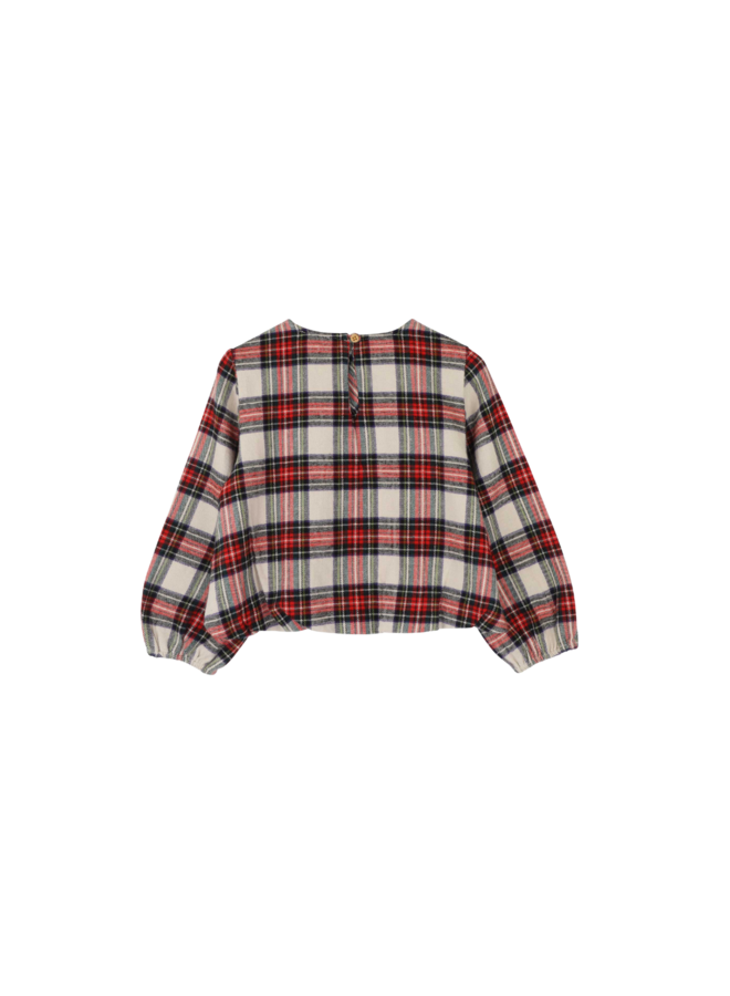 Jenest - Sofie blouse - Ivory off black red check