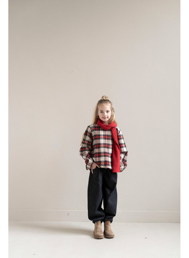 Jenest - Sofie blouse - Ivory off black red check
