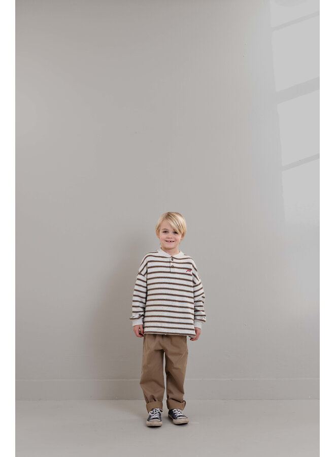 Jenest - James ls t-shirt - Brown grey melange