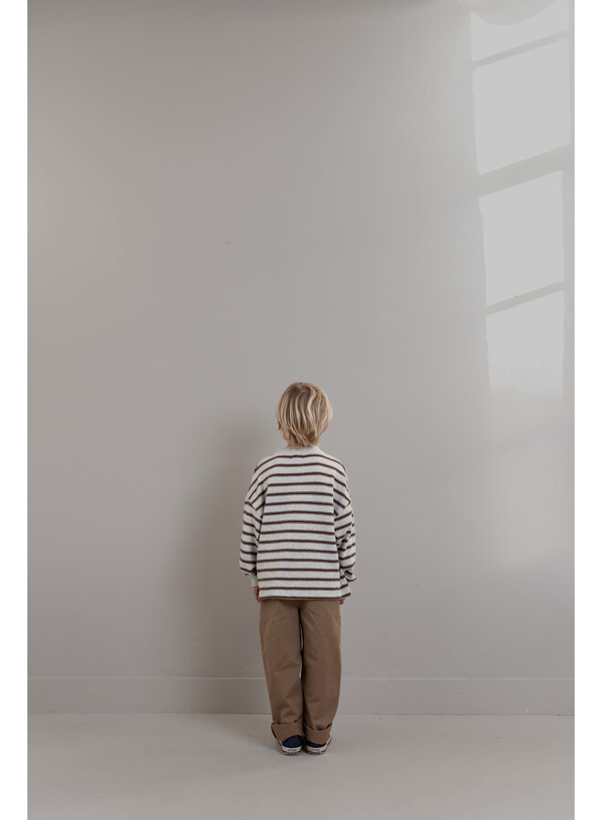 Jenest - James ls t-shirt - Brown grey melange