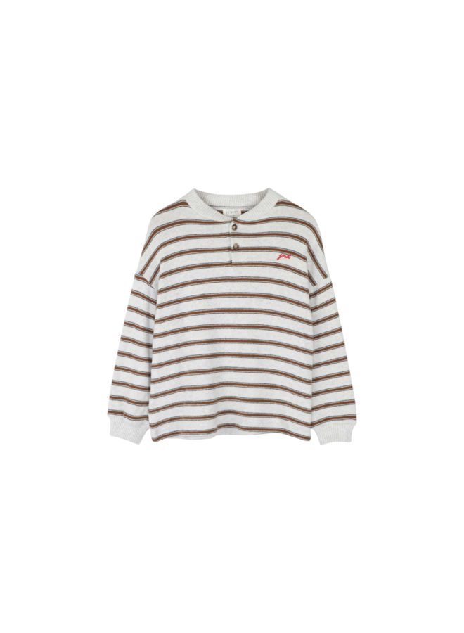 Jenest - James ls t-shirt - Brown grey melange
