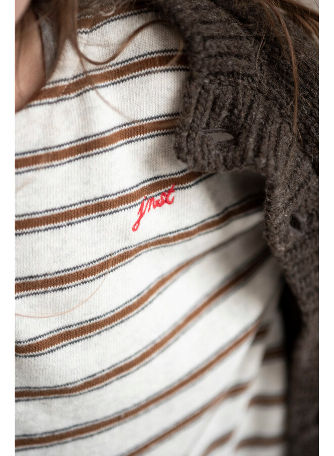 Jenest - Jacky ls t-shirt - Brown grey melange
