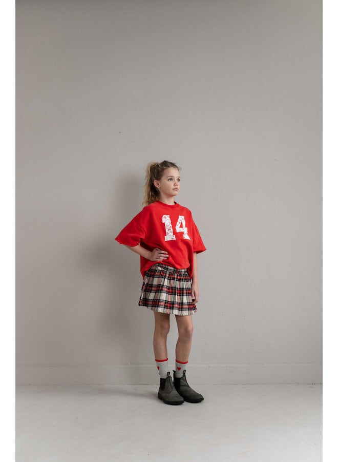 Jenest - Stella skirt - Ivory off black red check