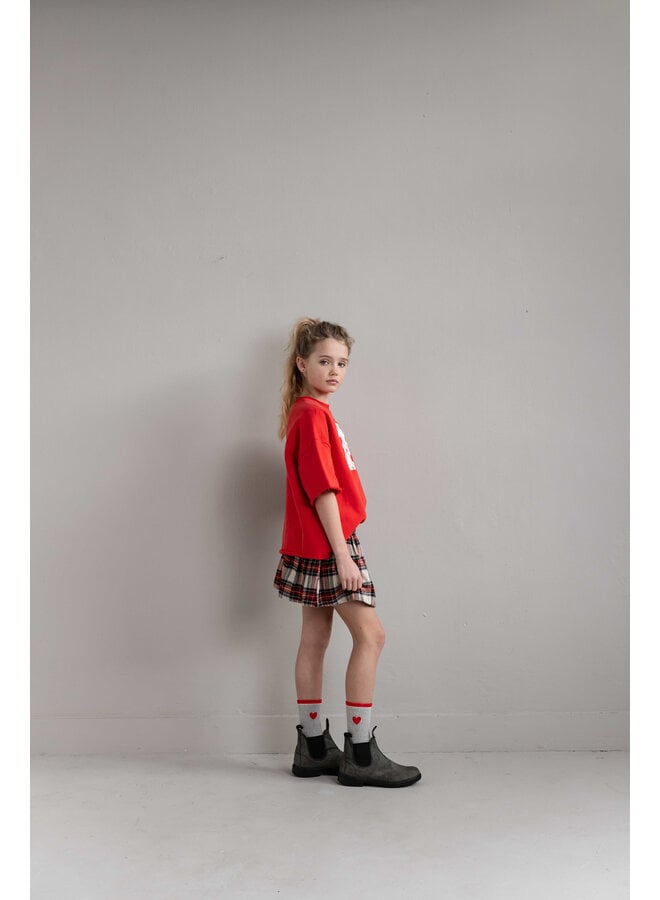 Jenest - Stella skirt - Ivory off black red check