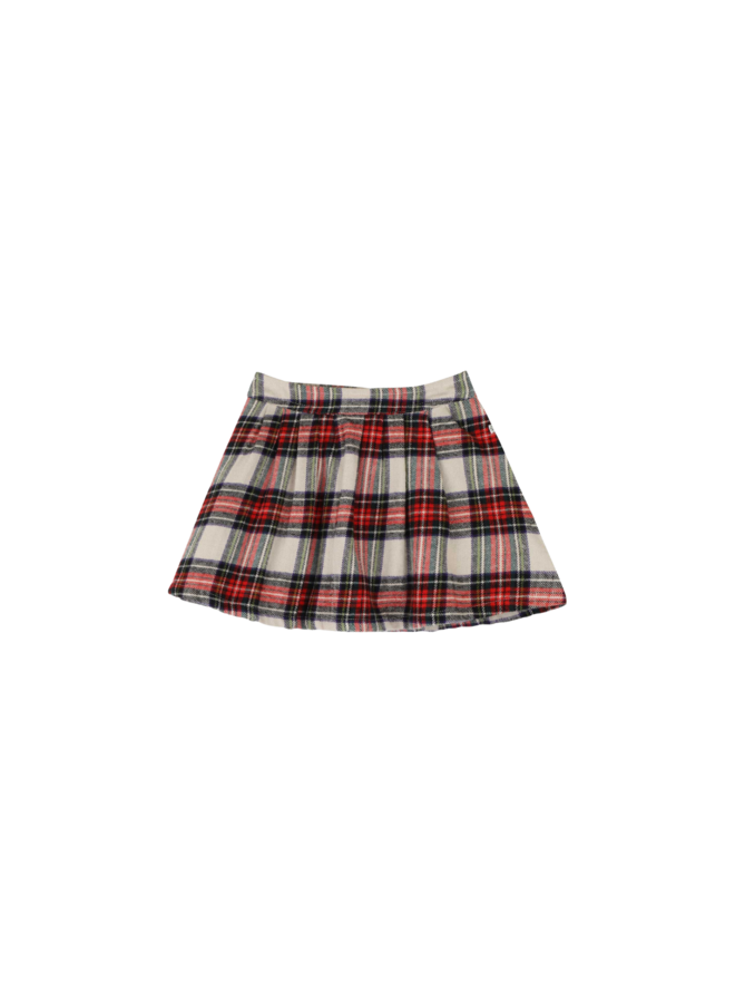 Stella skirt - Ivory off black red check